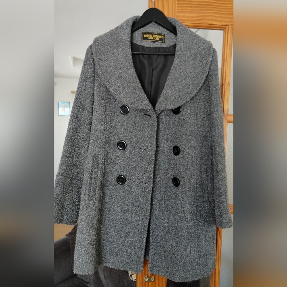 Marvin Richards Women's Charcoal Pea Coat